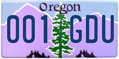 OR license plate 001GDU