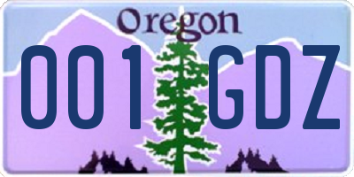 OR license plate 001GDZ