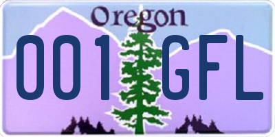 OR license plate 001GFL