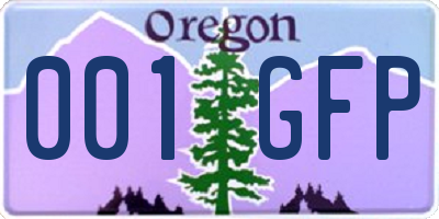 OR license plate 001GFP