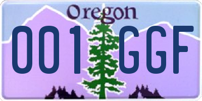OR license plate 001GGF