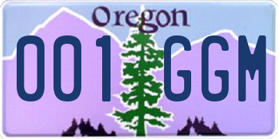 OR license plate 001GGM