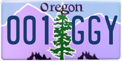 OR license plate 001GGY