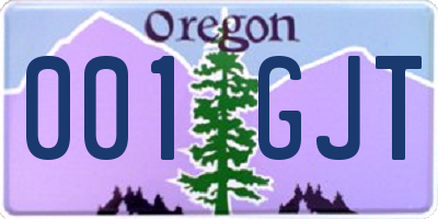 OR license plate 001GJT