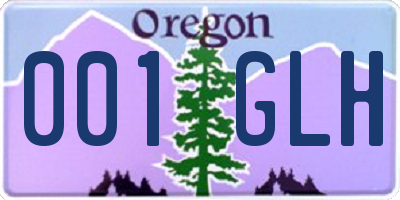 OR license plate 001GLH