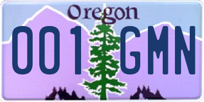 OR license plate 001GMN