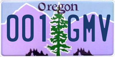 OR license plate 001GMV