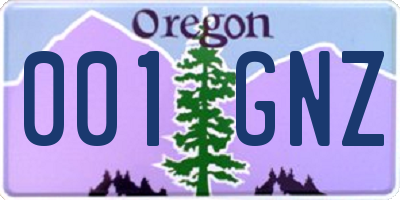 OR license plate 001GNZ