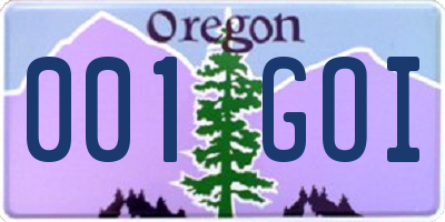 OR license plate 001GOI