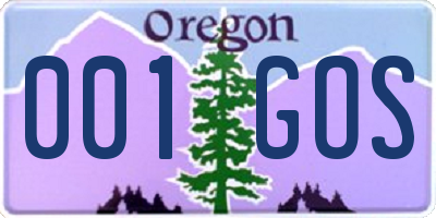 OR license plate 001GOS