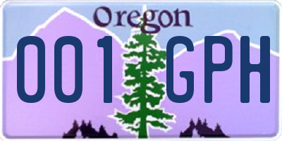 OR license plate 001GPH