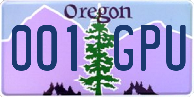 OR license plate 001GPU