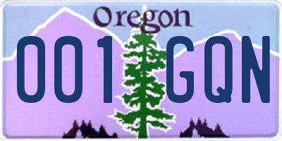 OR license plate 001GQN