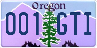 OR license plate 001GTI