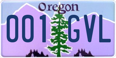 OR license plate 001GVL