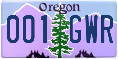 OR license plate 001GWR