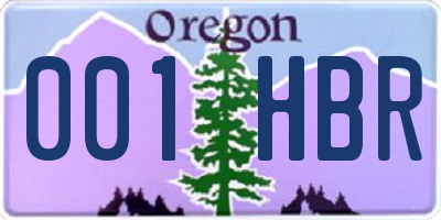 OR license plate 001HBR