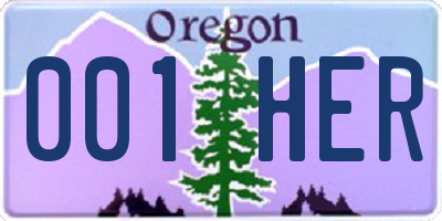OR license plate 001HER