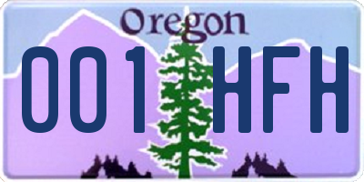 OR license plate 001HFH
