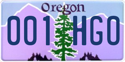 OR license plate 001HGO