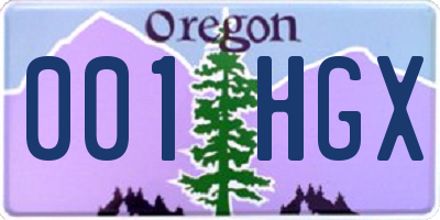 OR license plate 001HGX
