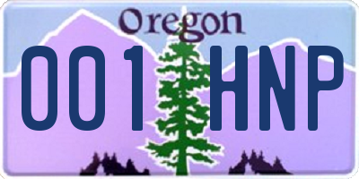 OR license plate 001HNP