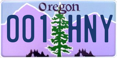 OR license plate 001HNY