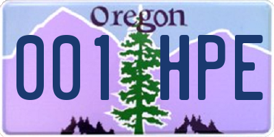 OR license plate 001HPE