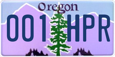 OR license plate 001HPR