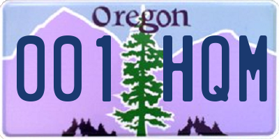 OR license plate 001HQM