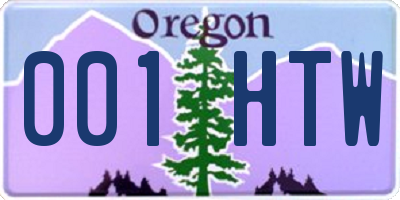 OR license plate 001HTW