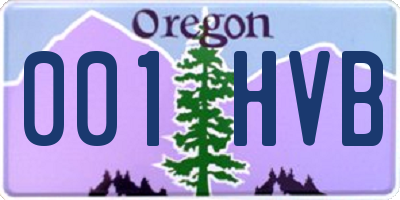 OR license plate 001HVB
