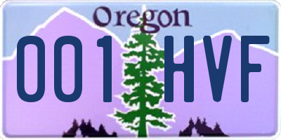 OR license plate 001HVF