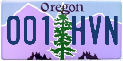 OR license plate 001HVN