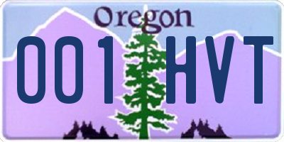 OR license plate 001HVT