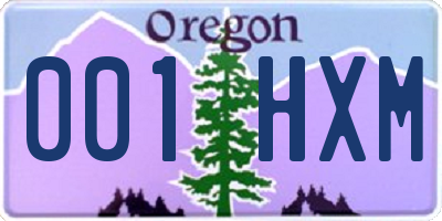 OR license plate 001HXM