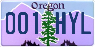 OR license plate 001HYL