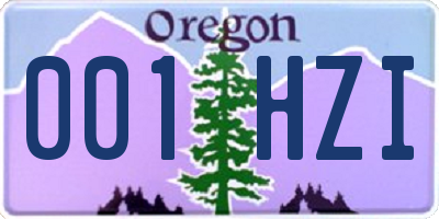 OR license plate 001HZI