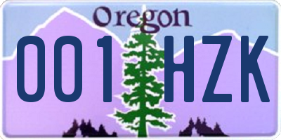 OR license plate 001HZK
