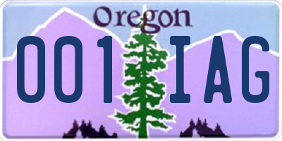 OR license plate 001IAG
