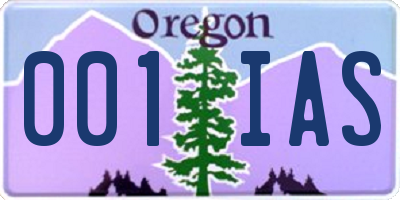 OR license plate 001IAS