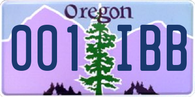 OR license plate 001IBB