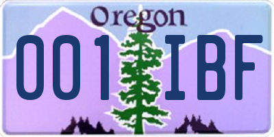 OR license plate 001IBF