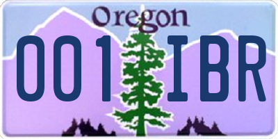 OR license plate 001IBR