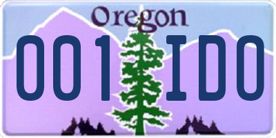 OR license plate 001IDO