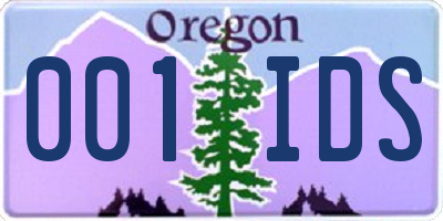 OR license plate 001IDS