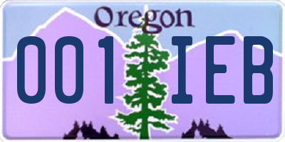 OR license plate 001IEB