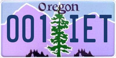 OR license plate 001IET