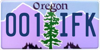 OR license plate 001IFK