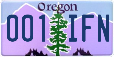 OR license plate 001IFN